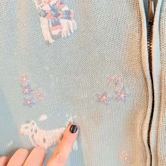 Vintage Alfred Dunner Dog Zip Up Vest- size large- Grandma Core, Cottage Core - Picture 8 of 8